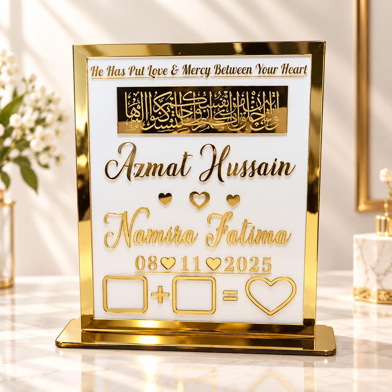 Custom Golden Acrylic Frame Gift